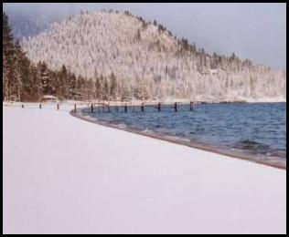 Lake Tahoe winter pier