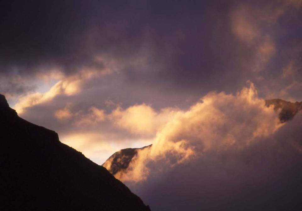Alaska Kenai mountain clouds sunset color