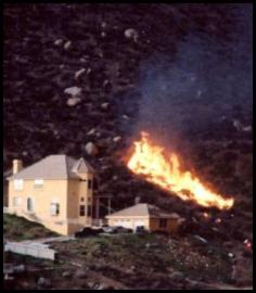 San Diego Cedar Fire 2003 Poway house backfire CDF