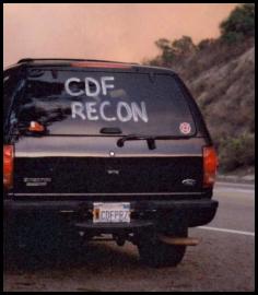 San Diego Cedar Fire 2003 CDF recon truck firefighter