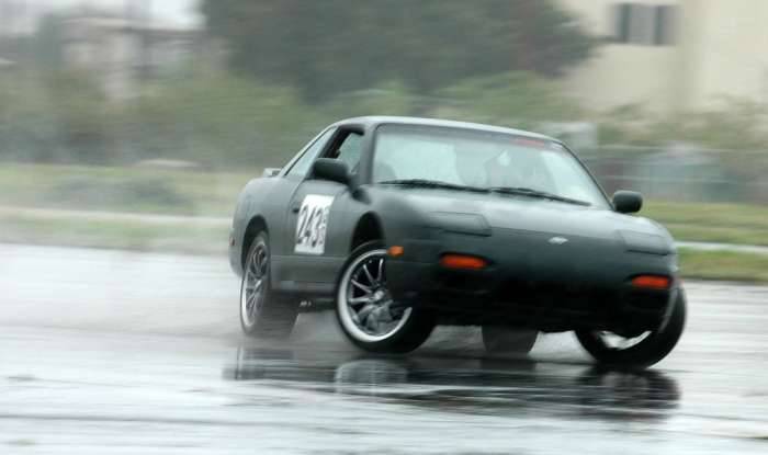 Nissan 240SX rain drift El Toro car opposite lock