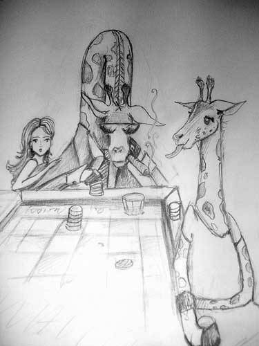 Gambling giraffe cartoon floosies