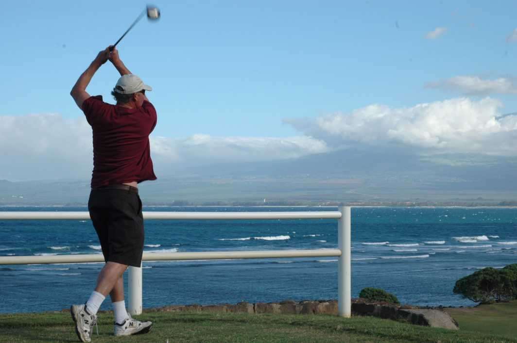 Hawaii Maui golf drive ocean
