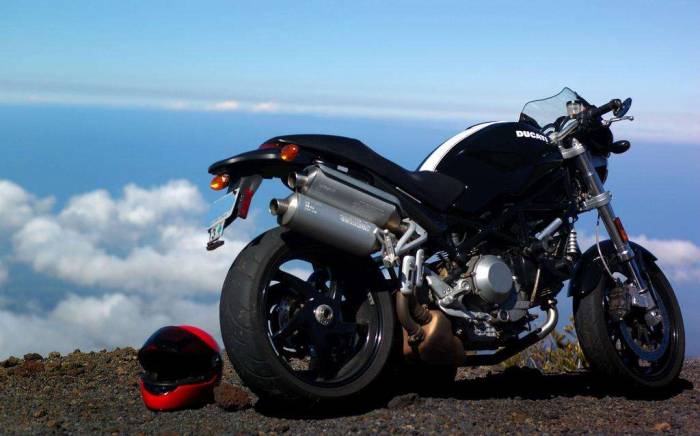 Hawaii Maui Ducati Monster view Haleakala ride