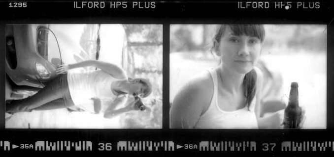 Contact sheet girl beer