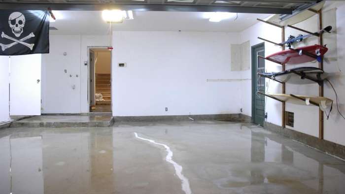 Renovation polished concrete preparation ground floor washed patched