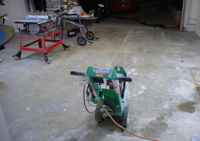 Renovation polished concrete preparation grinder garage