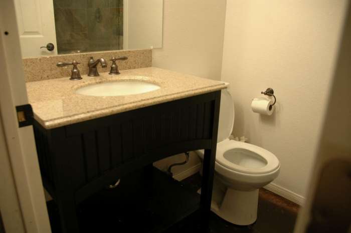 Small bathroom renovation vanity