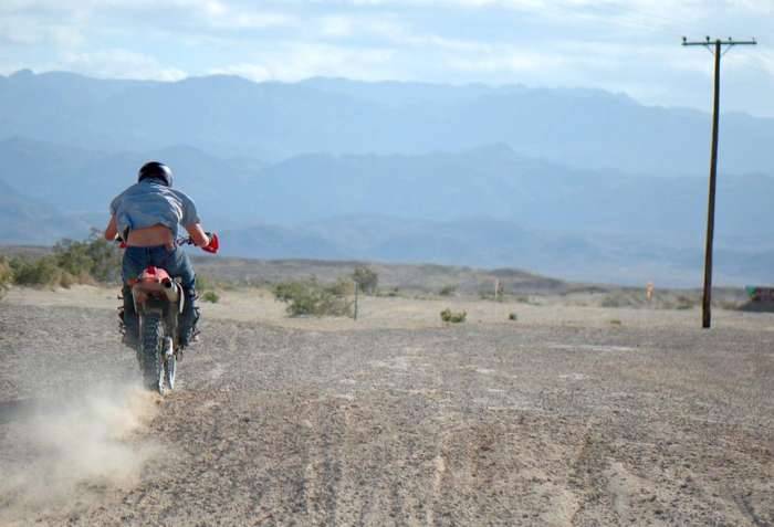 Honda dirt bike Plaster City Southern California hills