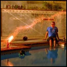 thumbnail Bottle rocket fireworks pool long exposure