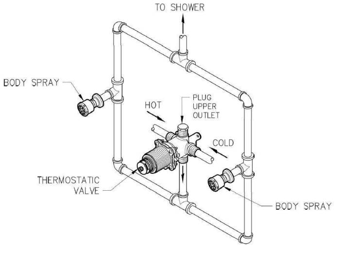 Price Pfister closed loop body spray plumbing diagram