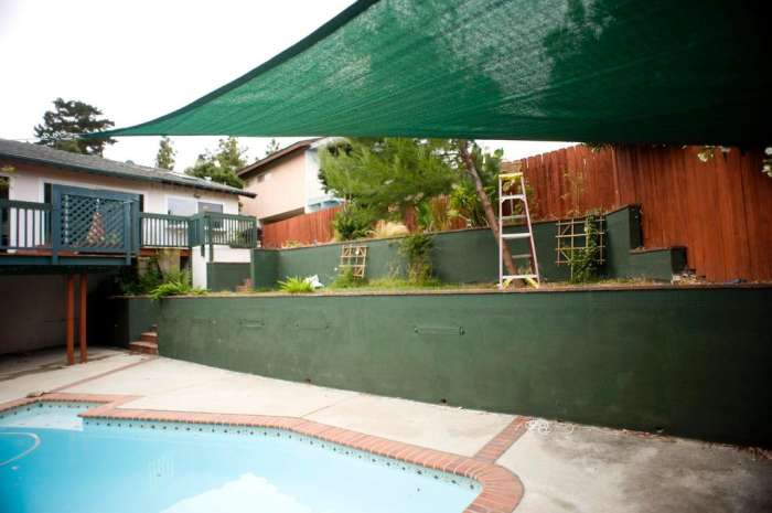 Sunsail backyard pool