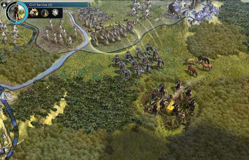 Civilization V combat barbarian camp