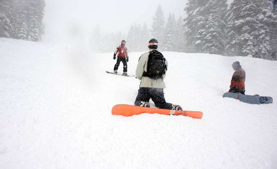 Tahoe Northstar snowing snowboarding