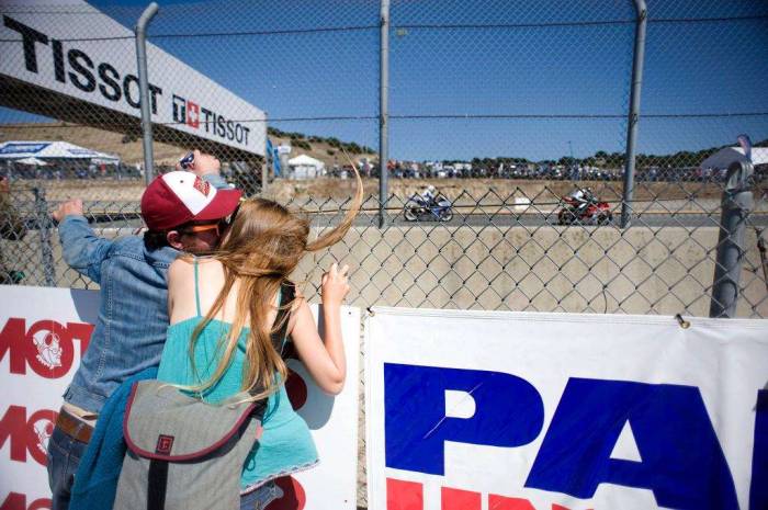 Laguna Seca MotoGP 2011 motorcycle race kiss trackside