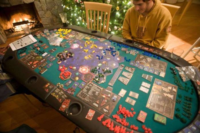 Twilight Imperium board poker table fire Christmas