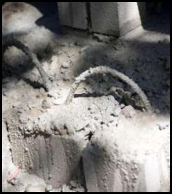 Cinder block concrete rebar foundation