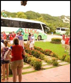 American Outlaws Brazil 2014 Natal Parque de Costeira bus queue