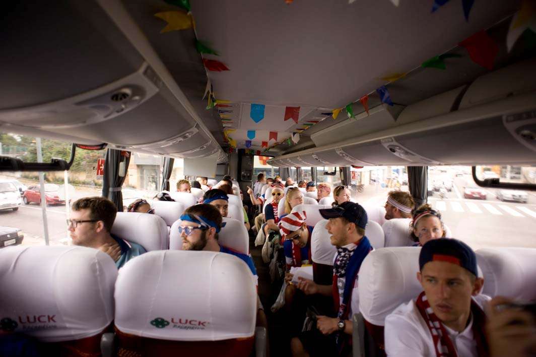 American Outlaws Brazil 2014 Natal bus fans