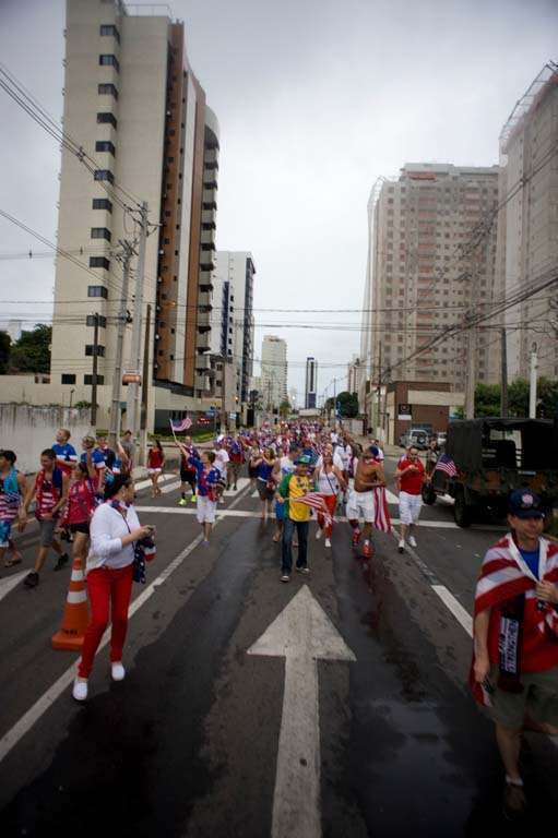American Outlaws Brazil 2014 Natal fans stadium walk