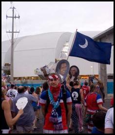 American Outlaws Brazil 2014 USA Ghana Natal fans stadium parking lot
