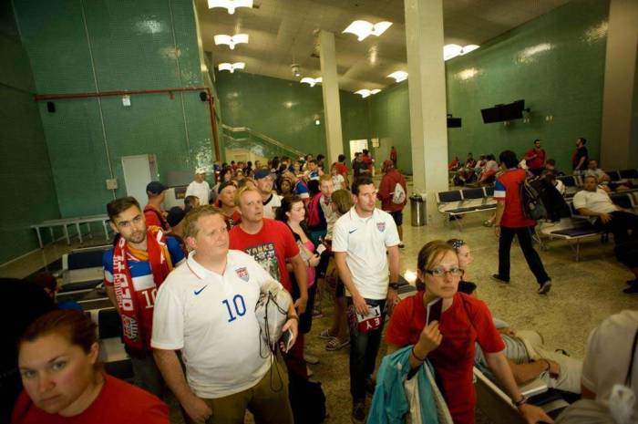 World Cup Brazil 2014 American Outlaws Manaus airport Tendotting misery