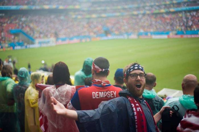 World Cup Brazil 2014 American Outlaws USA Germany stadium rain