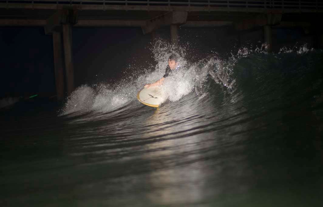 Night surf nightsurf Scripps Pier