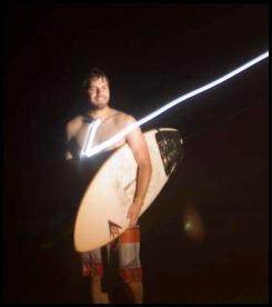 Night surfing stealth mission glowsticks