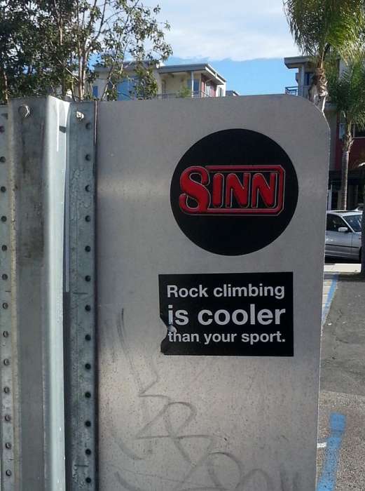 Annoying rock climber sticker rock climbing is cooler than your sport