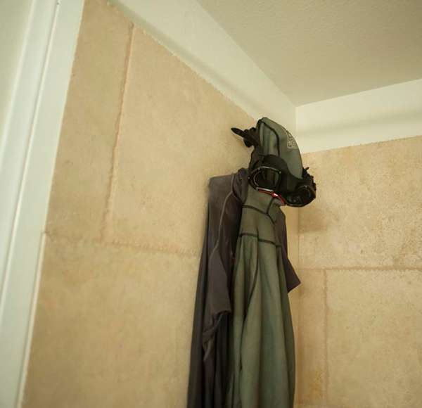 Shower coat hook robust hanging wet suit and mask