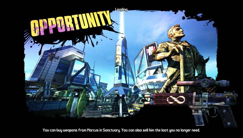 Borderlands Handsome Collection Opportunity load screen infinity pistol