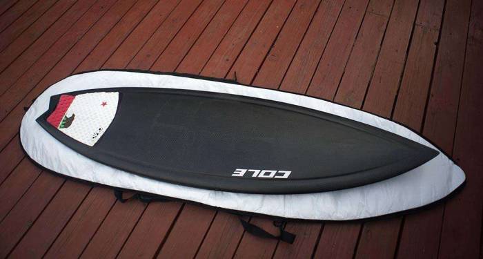 Aviso Cole carbon fiber surfboard California stomp pad