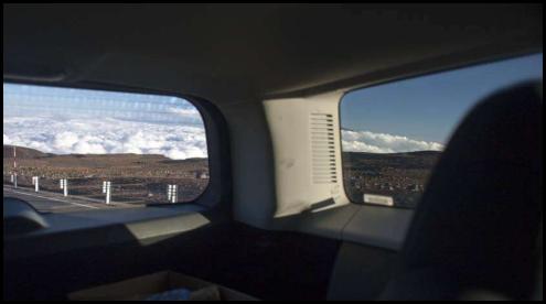 Hawaii big island Mauna Kea road clouds