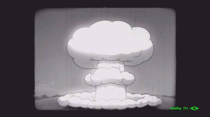 Fallout 4 installation screen mushroom cloud