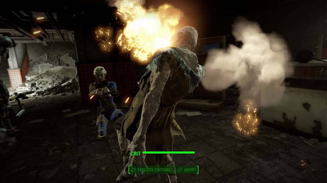 Fallout 4 VATS critical feral ghoul screenshot