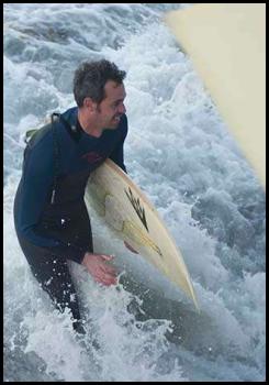 Surfing Del Mar cliffs