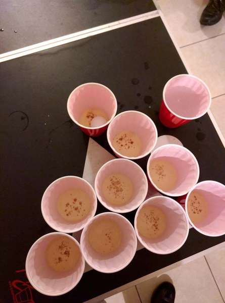 Holiday games egg nog pong with nutmeg