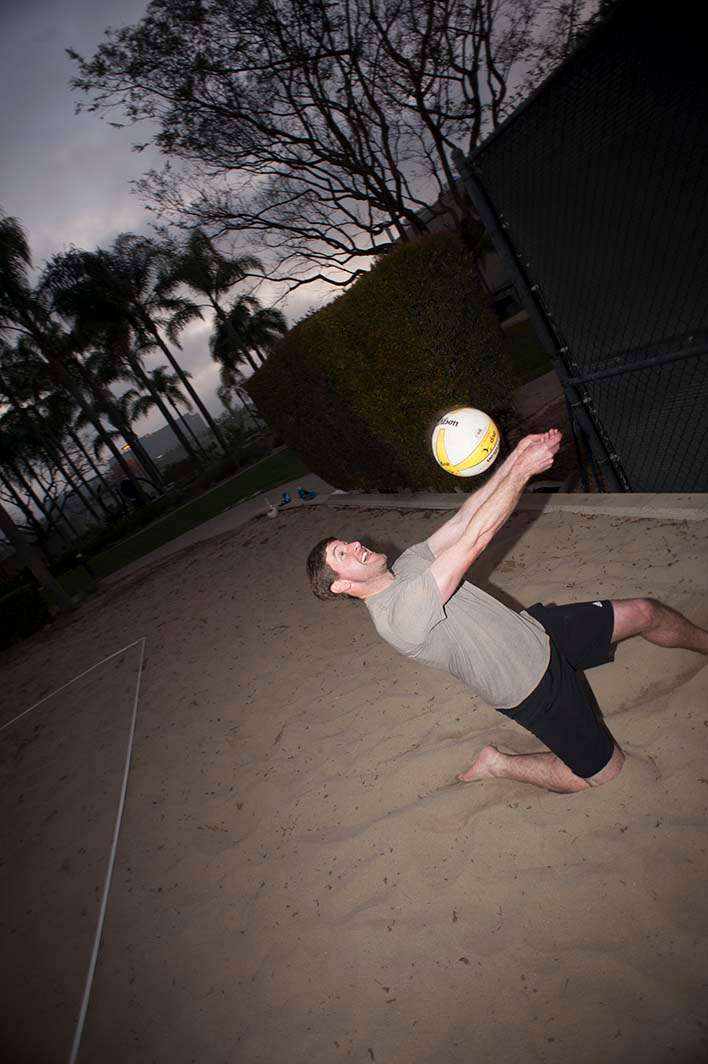 Night volleyball bump
