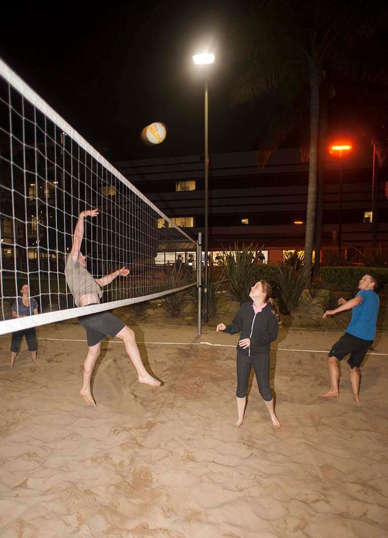 Night volleyball block