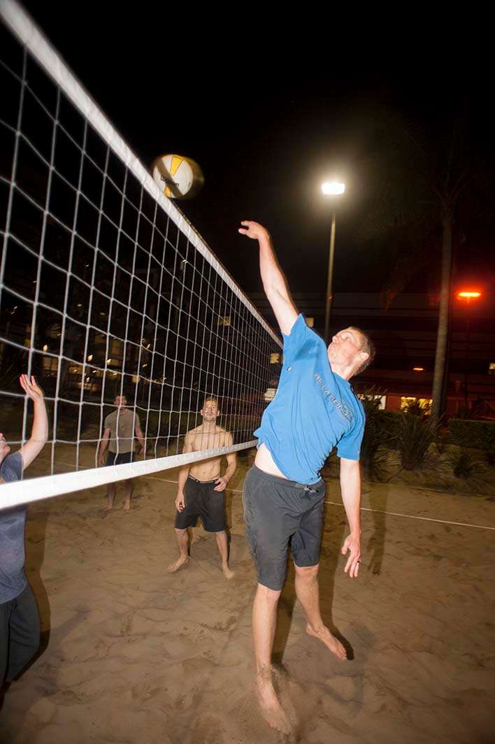 Night volleyball swing