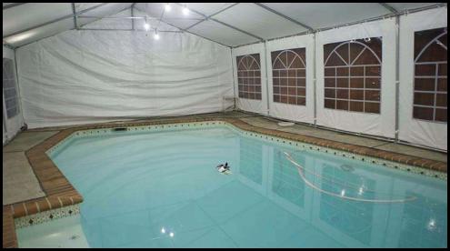 Tent over pool