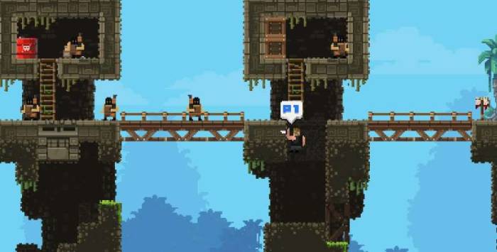 Broforce screenshot sneaking terrain level design