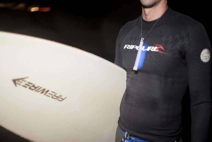 Surfing nightsurfing Scripps Pier La Jolla glow stick Firewire