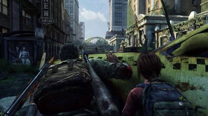 The Last Of Us Joel Ellie screenshot hiding cab city