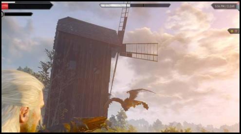 The Witcher 3 windmill dragon Don Quixote symbolism