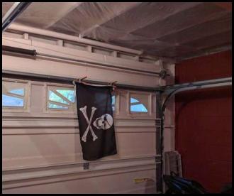 Garage pirate flag