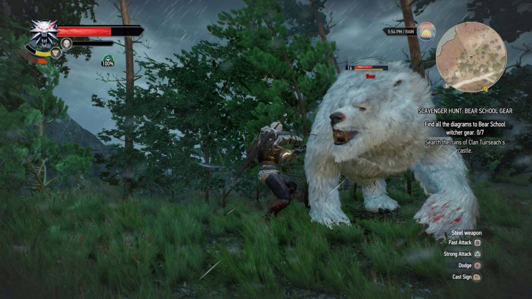 The Witcher 3 screenshot bear school gear