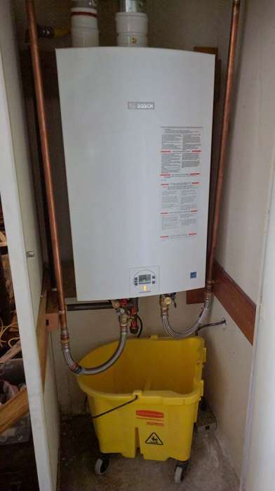 Bosch tankless water heater installed