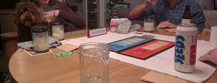 Secret Hitler board game dog table beers